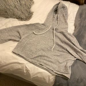Gray cropped hoodie